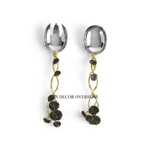 Mango de diseñador de flores chapadas en oro para plata brillante pulido folk y cuchara cubiertos juego de cubiertos accesorios de cocina suministro - Product Image 4