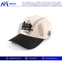 Modèle de lettre sportif Design élégant non structuré 100% coton blanc avec broderie personnalisée noire CAPS OEM ODM
