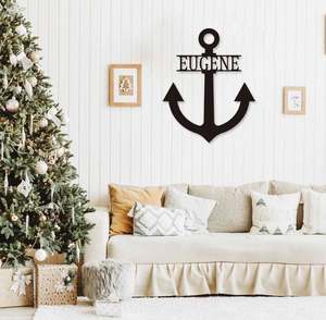 สมอกําแพงArt Decor Boathouse Beach Houseตกแต่งแขวนโลหะป้ายตกแต่งบ้านบ้านเคาะผนังสมอร้อนขาย - Product Image 2