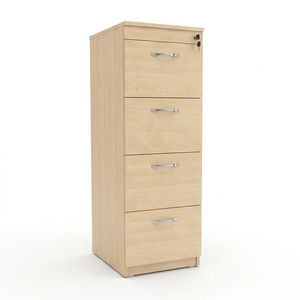 Modern White MDF 4-Drawer File <b>Cabinet</b> <b>Lockable</b> Freestanding Office <b>Storage</b> Home Office Commercial Use Minimalist Design - Product Image 2