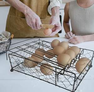 Black High Quality Metal <b>Egg</b> Dispenser Rack Display Tray for Kitchen <b>Storage</b> - Product Image 3