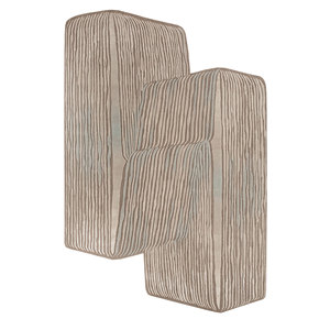 Alfombra Rectangular de Lana y Viscosa Azul Lucido, Tejida a Mano, Modelo Top-258 con Patrón de Rayas, para Pasillo, Sala de Estar y Hogar - Product Image 1