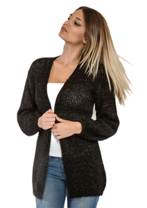 Marie Lou Cardigan d'hiver en mohair de haute qualité pour femme, fil lurex, fermeture à glissière sur le devant, tricoté plat et respirant pour femme de bureau - Product Image 5