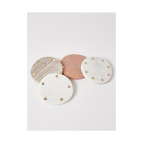 Marrón Mossy Mármol Natural Decoración para el hogar Utensilios de cocina Posavasos redondos Juego de mesa de 4 Superventas - Product Image 3