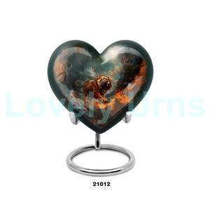 โกศรูปหัวใจสีขาวสำหรับผู้ใหญ่ขี้เถ้าของมนุษย์ตกแต่งโกศขนาดใหญ่พร้อมขาตั้งและถุงกำมะหยี่ฟรี - Product Image 4