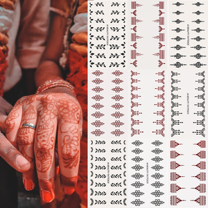 Henné Temporaneo Personalizzato Non Tossico <span class=keywords><strong>Rosso</strong></span> Nero Bianco con Motivi Floreali Mandala di Alta Qualità Impermeabile per Tutto il Corpo - Product Image 1