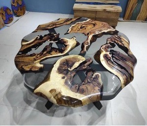 <b>Live</b> <b>Edge</b> Epoxy Resin Coffee <b>Table</b> Top Clear River <b>Table</b> Natural Wood Slab Tabletop Handmade Furniture - Product Image 1