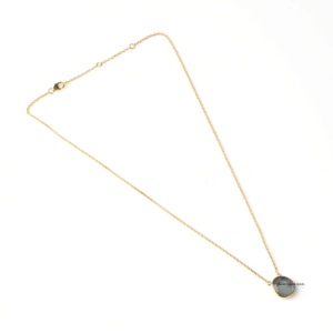Top vente véritable 14x15mm Labradorite pierre précieuse 18k plaqué or en argent Sterling chaîne délicate forme organique cadeau pour femmes à la mode - Product Image 4