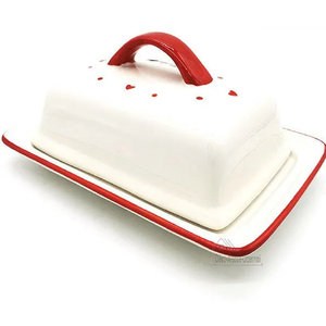 Vaisselle en céramique en porcelaine Beurrier Argenterie Fait à la main Top vente Restaurant Événement de mariage Table Top Beurre Plat et Assiette - Product Image 3