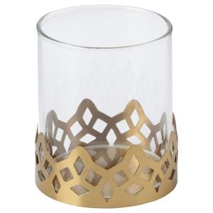 T Light Holder Premium Design Corps en verre avec base en métal Idéal pour la décoration de mariage et de Noël avec des tailles de 3 pouces - Product Image 1