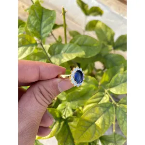 Lab-Created Blue Sapphire <b>Ring</b> 925 Sterling Silver Handmade Fine Gemstone Jewelry Wholesale Supplier - Product Image 4