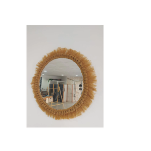 Miroir mural en macramé durable Design décoratif et créatif Looks tendance Finition naturelle Décoration de Noël Décoration de la maison - Product Image 4