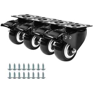 Ruedas Giratorias de Acero de Alta Resistencia con Doble Freno (Juego de 4) - Giro de 360° para Uso Industrial, en Exteriores y Hospitales - Product Image 1