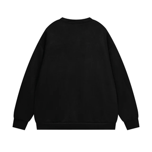 Pull-over surdimensionné à épaules tombantes pour hommes 100% coton Sweat-shirt à col rond avec capuche unie Streetwear d'hiver - Product Image 6