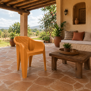 Modern Modular Plastic Manual for Ball <b>Chair</b> with Antique Design Cross Back for Living Room Dining & Apartment <b>Outdoor</b> Use - Product Image 6