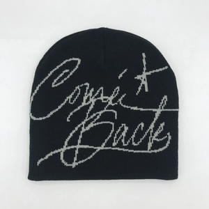 Gorro DE PUNTO SIN puños acrílico Unisex para niños de otoño e invierno con patrón de letras circunferencia de cabeza ajustable única - Product Image 4