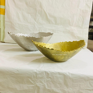 Bol de service décoratif en aluminium pour la cuisine à la maison, bords cassés, argent et or, hôtels et dessus de table, bol à mélanger Offre Spéciale bol à fruits - Product Image 6