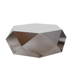 Mesa de Centro Moderna y Ecológica para Sala de Estar, Diseño Nuevo, Personalizable, de Acero Inoxidable con Espejo y Detalles de Diamantes - Product Image 1