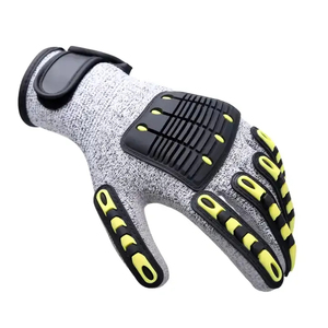 Cuero Campo petrolífero Seguridad laboral Impermeable Anticolisión Resistente a los impactos Protección Tpr Guantes mecánicos - Product Image 1