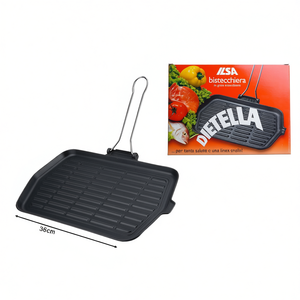 Ilsa Dietella Padella Grill in Ghisa 23x36cm Compatibile con Induzione - Product Image 2