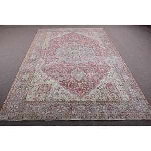 Alfombra Turca Vintage de 6,8x10 pies (207x306 cm), Alfombra Oriental Roja - Product Image 1