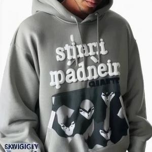 2026 High Quality 500gsm Heavyweight Pullover Hoodie French Terry Hoodies Drop Shoulder No <b>Strings</b> Heavy Oversized Men Hoodies - Product Image 1