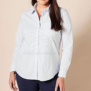 Camisa clásica de mujer con botones, manga larga, informal, a la moda, camisa de mujer con botones y manga larga - Product Image 6