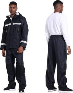 ชุดกันฝน-แจ็คเก็ตสะท้อนแสงกันน้ำและชุดกางเกงยางยืดอุปกรณ์สำหรับสภาพอากาศที่สกปรกระบายอากาศได้น้ำหนักเบา - Product Image 5