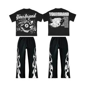 Pantalon de survêtement et sweat à capuche de haute qualité avec logo personnalisé Costume de sport Survêtements et pantalons Ensemble deux pièces Survêtement jogging évasé pour hommes - Product Image 2