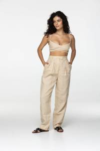 กางเกงผู้หญิงแนวโบฮีเมียนดีไซน์เนอร์กางเกงเอวสูงแบบลำลองสำหรับผู้หญิงกางเกงสไตล์ไทยทรงหลวมแนวโบฮีเมียนเทศกาลฮิปปี้ทำด้วยมือ - Product Image 4