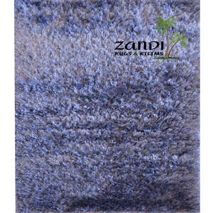 Tapis shaggy indien noué à la main, unique en son genre, 5'6 x 3'6 - Product Image 1