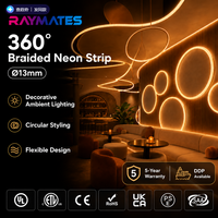 Ruban LED néon flexible 360° en tissu tissé spécial, design néon, 13 mm, 3000K, pour salon