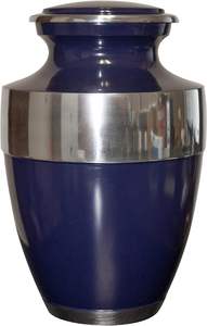 Urna de cremación azul para cenizas humanas Urna humana para adultos conmemorativa personalizada con bolsa de terciopelo y personalización - Product Image 3