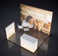 Stand d'exposition modulaire compatible avec le système Lightbox, assemblage rapide sans outils, réutilisable, en aluminium SEG et tissu.