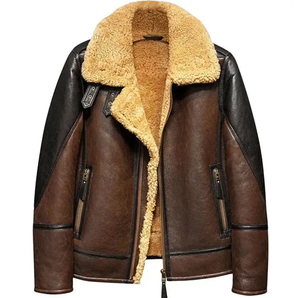 Chaqueta de Cuero de Oveja B3 para Hombre, Chaqueta de Cuero de Primera Calidad, Prenda Exterior de Cuero para Hombre - Product Image 1