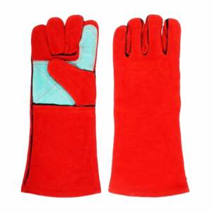 Guantes de soldadura de cuero dividido de cuero de vaca de mejor rendimiento Guantes de construcción de protección de manos de seguridad industrial para soldador - Product Image 1