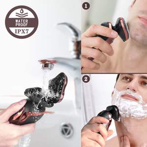 Rasoir électrique pour homme avec triple lame rotative, têtes de rasage flexibles, étanche IPX7, lavable - Product Image 2