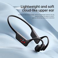 Headphone Konduksi Tulang Nirkabel S9, Desain Open-ear, Tahan Keringat IPX8 untuk Lari, Olahraga, dan Aktivitas Luar Ruangan, dengan Memori 32G