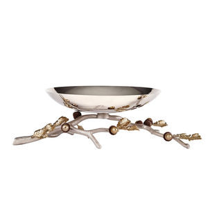 Tazón de Servir de Latón y Vidrio con Acabado Dorado de Diseño de Lujo al por Mayor, con Base de Rama Floral, Elegante Tazón de Vajilla para Decoración del Hogar - Product Image 6