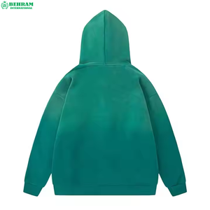 Sweat à capuche zippé unisexe surdimensionné à épaules tombantes, personnalisé, en molleton 100% coton French Terry, respirant, effet délavé soleil et délavé à l'acide - Product Image 3