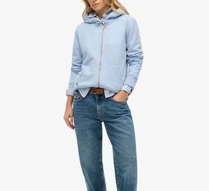 Sweat-shirt à capuche surdimensionné personnalisé pour femme, en molleton de coton respirant, design tendance streetwear, hiver, fermeture éclair intégrale, deux poches - Product Image 3