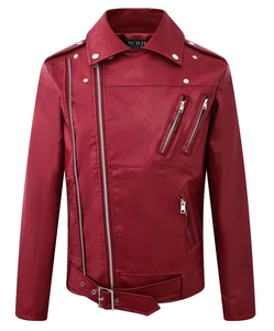 แจ็กเก็ตหนังระบายอากาศสำหรับผู้ชายแจ็กเก็ตหนังแฟชั่นทำเองได้ดีไซน์ใหม่ - Product Image 5