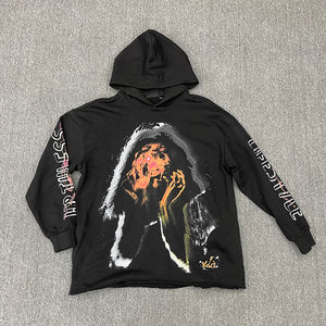 เสื้อฮู้ดของผู้ชายแขนยาวพิมพ์ลาย DTG น้ำหนักมากเสื้อผ้าแนวสตรีทแบบ450gsm ลายกราฟิกที่กำหนดเอง - Product Image 1