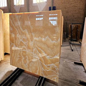 Dalles de marbre rouge feu doré, panneaux en pierre semi-précieuse onyx - Product Image 5