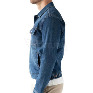 Abrigo informal de invierno OEM para hombre, chaqueta vaquera de gran tamaño con cuello levantado y tela de lona abotonada, nueva condición, chaqueta vaquera de otoño - Product Image 3