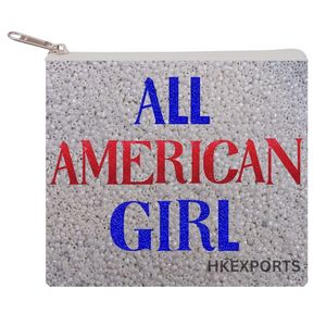 Gran Oferta personalizada hecha a mano feliz 4 de Julio monedero con cuentas para mujer Bandera de EE. UU. Bolsa Patriótica con cuentas - Product Image 2