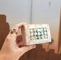 Boîte à bijoux en mosaïque de nacre, style nordique moderne, multifonctionnelle, pliable à trois niveaux, décoration d'intérieur pour salon et rangement de vêtements