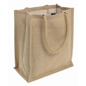 Vente en gros pas cher Vintage imprimé organique Calico sac en jute naturel sac en jute pour le vin avec poignée de longueur - Product Image 2