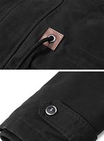 Veste d'hiver pour homme avec étiquette personnalisée, veste noire / manteau épais en coton avec capuche amovible, plus de 1000 vendus