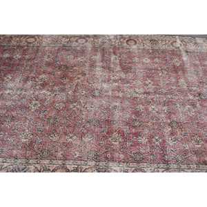 พรมตุรกีขนาดใหญ่ 5x9.3 ฟุต พรมวินเทจ พรมขนสัตว์สีแดงไล่เฉด - Product Image 5